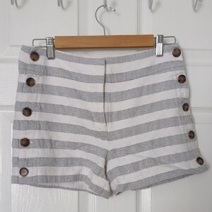 Loft Striped Gray and White Women's Shorts